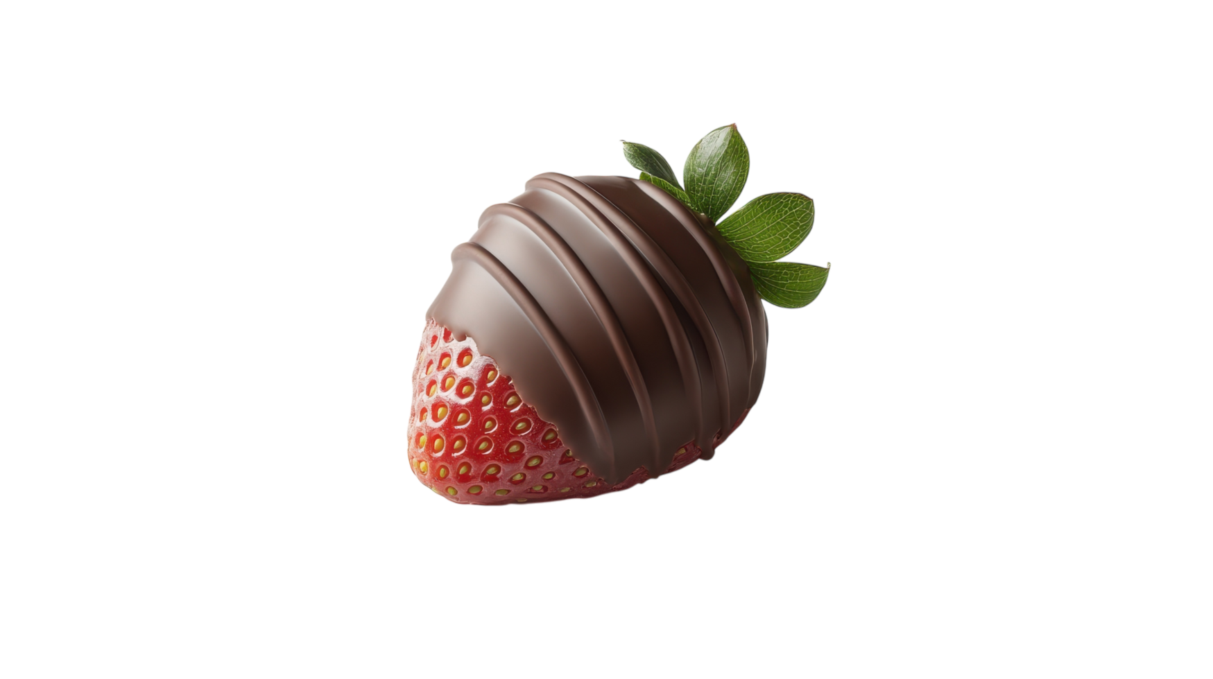 Delicious Chocolate Covered Strawberry with a Glossy Finish Perfect for Enticing Dessert Presentations and Special Occasions. png
