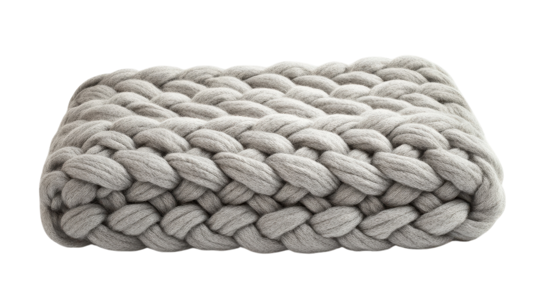 Cozy Chunky Knit Woolen Blanket in Soft Gray Perfect for Enhancing Your Living Space or Adding Warmth to Your Home Decor. png
