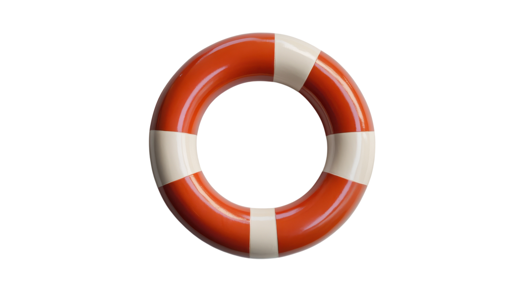 Classic Red and White Lifebuoy Ring on a Wooden Dock Ideal for Nautical Theme Design and Safety Promotion. png