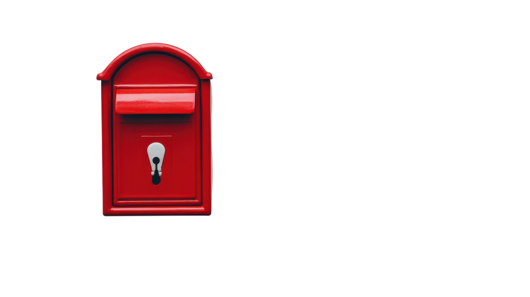 A Classic Red Mailbox Toy on a White Background Ideal for Marketing and Children's Products Promotion. png