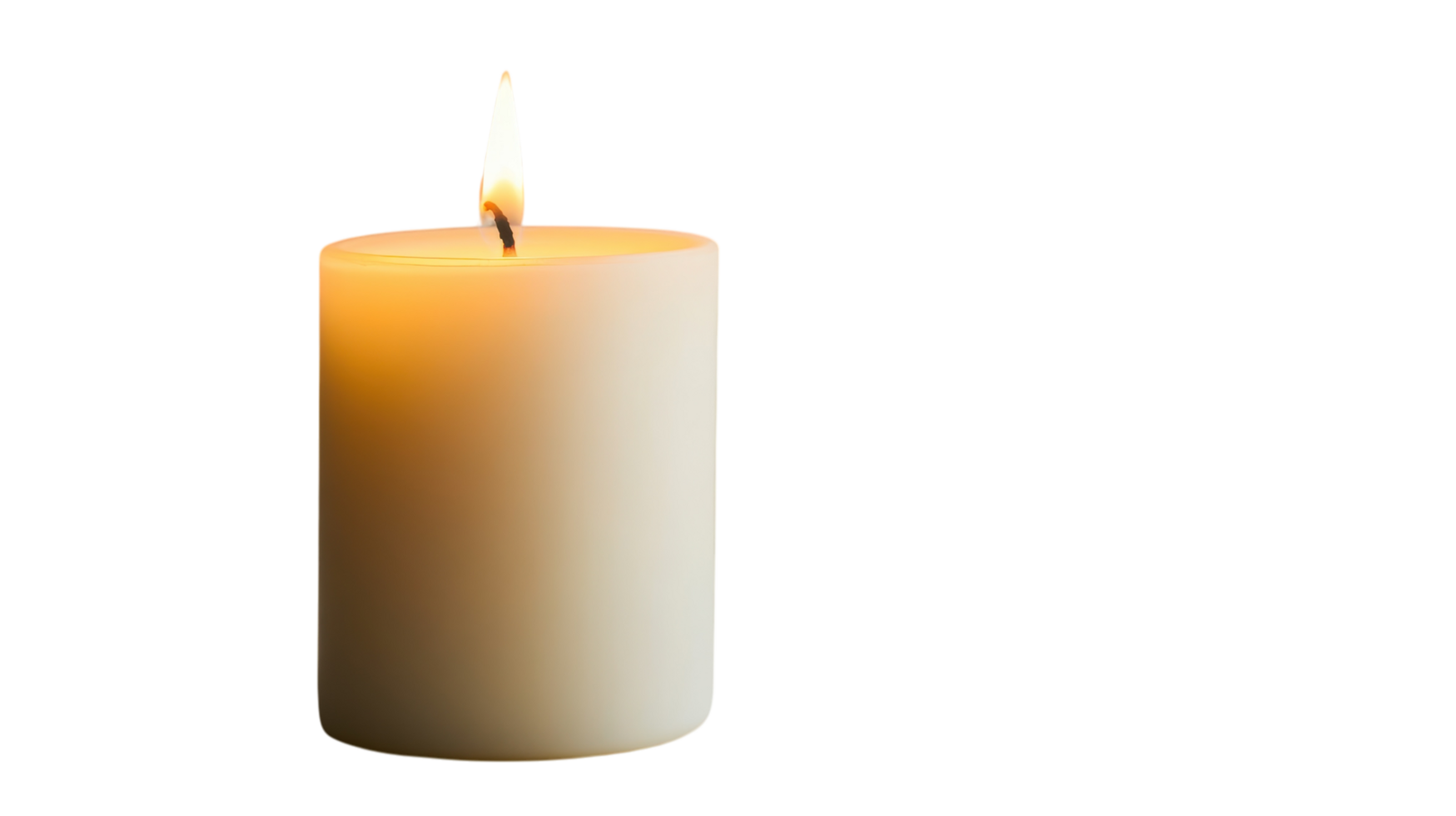 Elegant Classic White Candle with Wick Perfect for Home Decor and Relaxation Settings. png