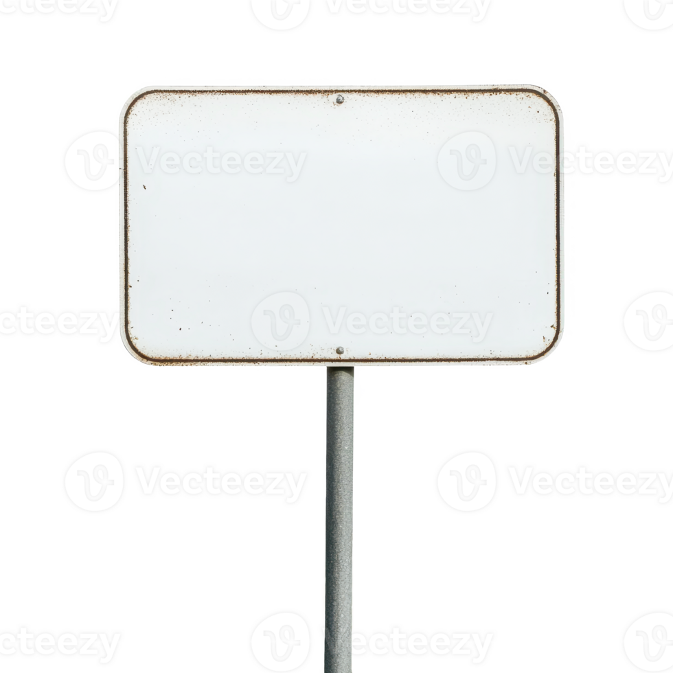 Blank sign on a metal pole ready for custom messages or advertisements. png