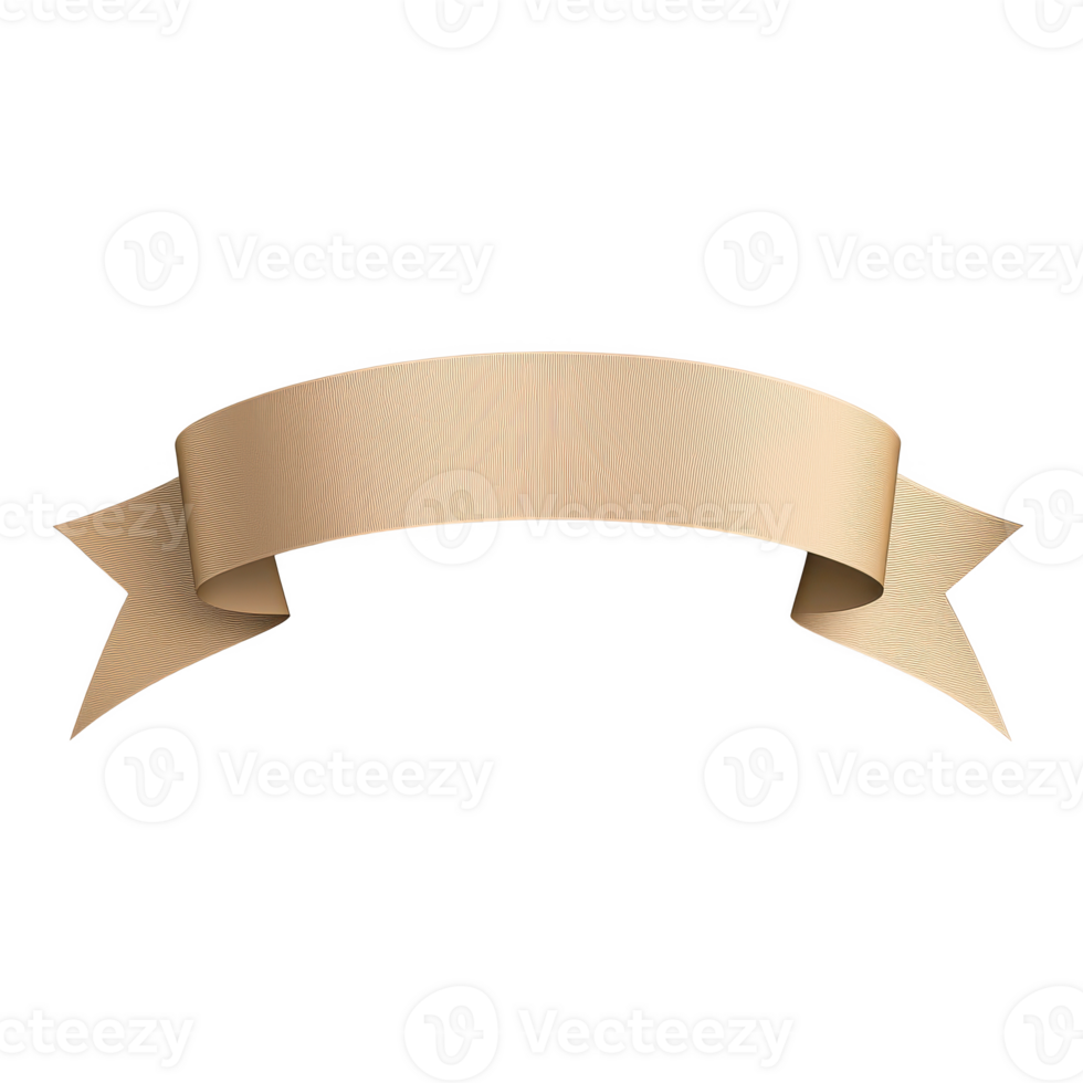A blank ribbon banner design for custom typography and branding purposes. png