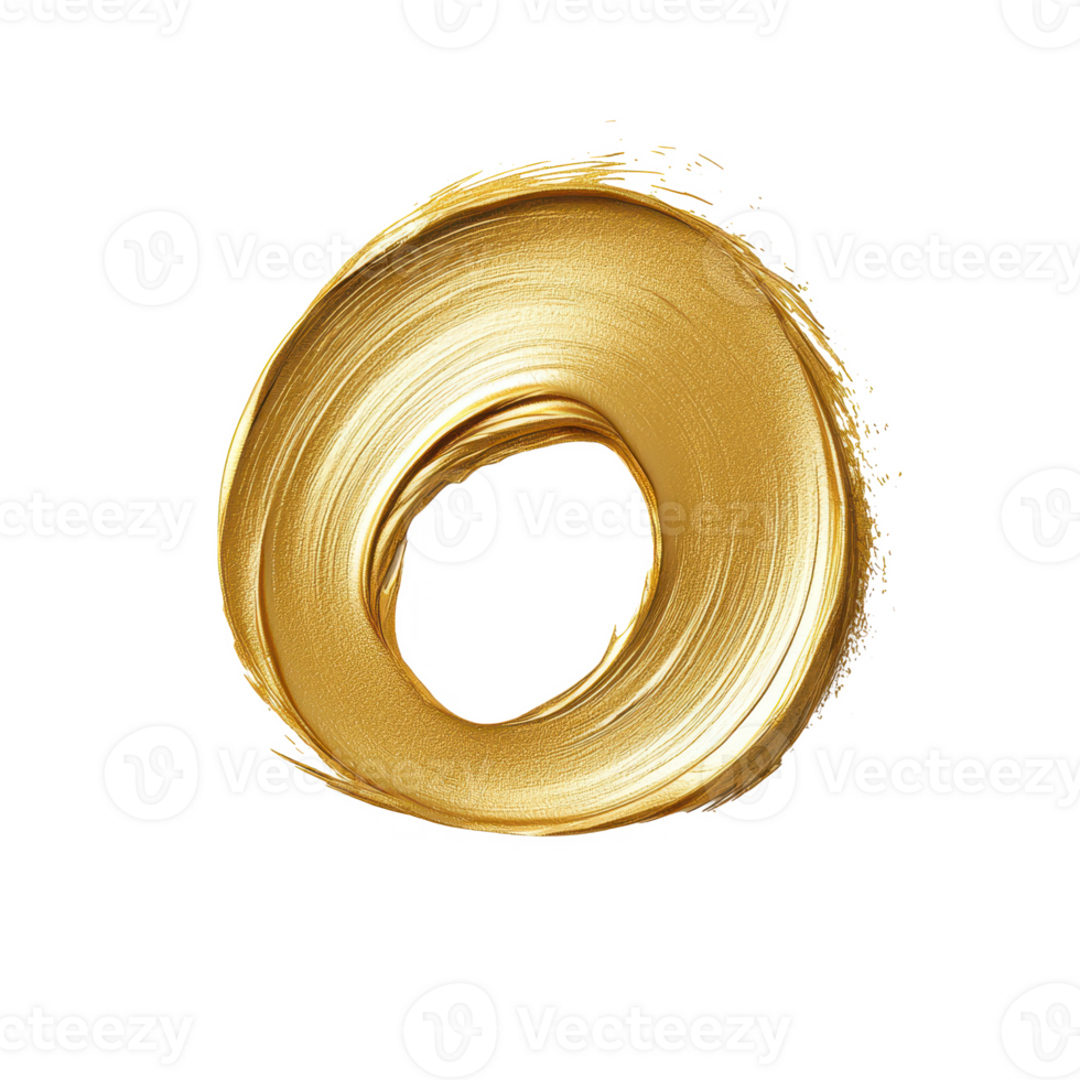 A vibrant swirl of gold paint creating an artistic circle on a clear background. png