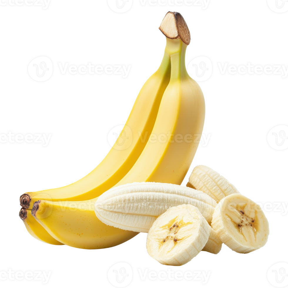 Fresh and ripe bananas, perfect for snacking or adding to smoothies, healthy and nutritious. png