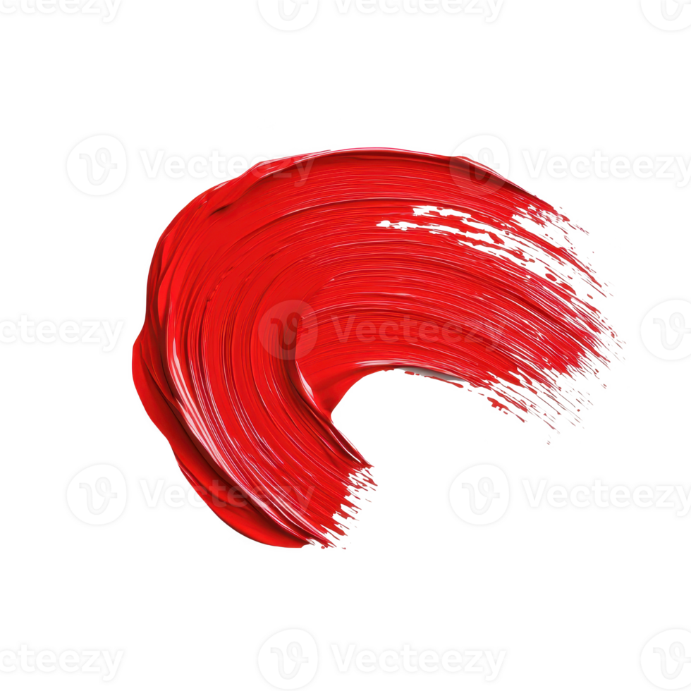 Vibrant red paint stroke, ideal for artistic projects and design backgrounds. png