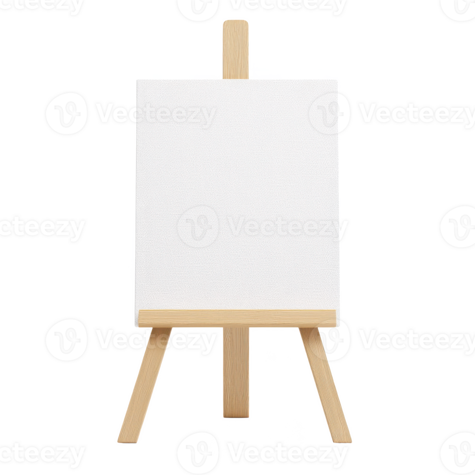 A blank easel showcasing a clean canvas, perfect for artistic endeavors. png