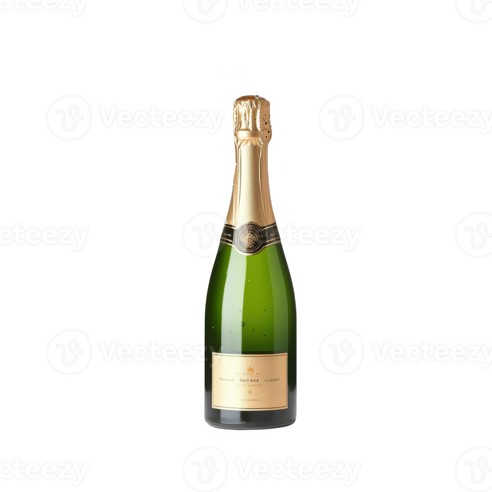 Bottle of sparkling wine on a white isolate background, ideal for celebrations and special occasions. png