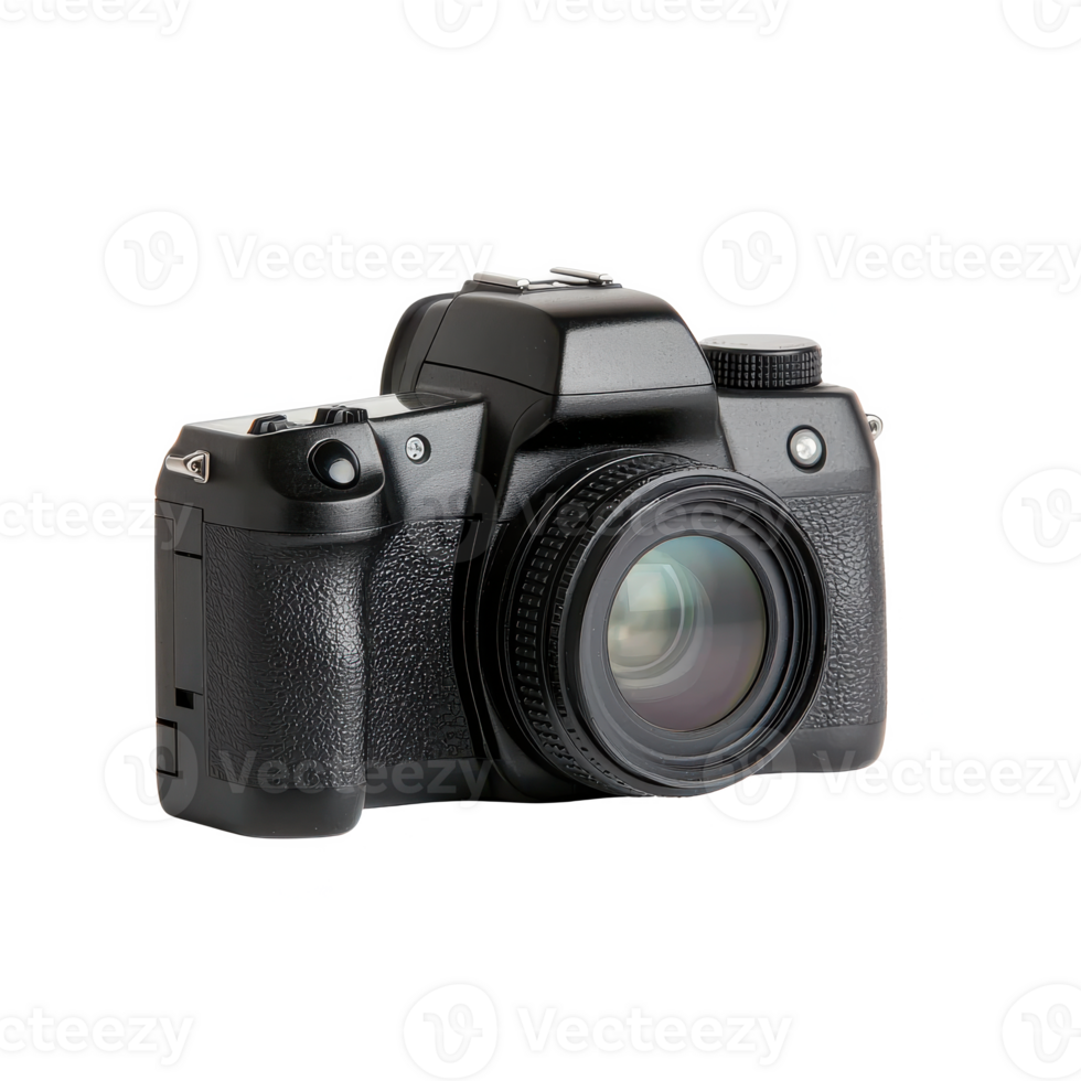 Digital camera on a white isolated background, showcasing its modern design and features. png