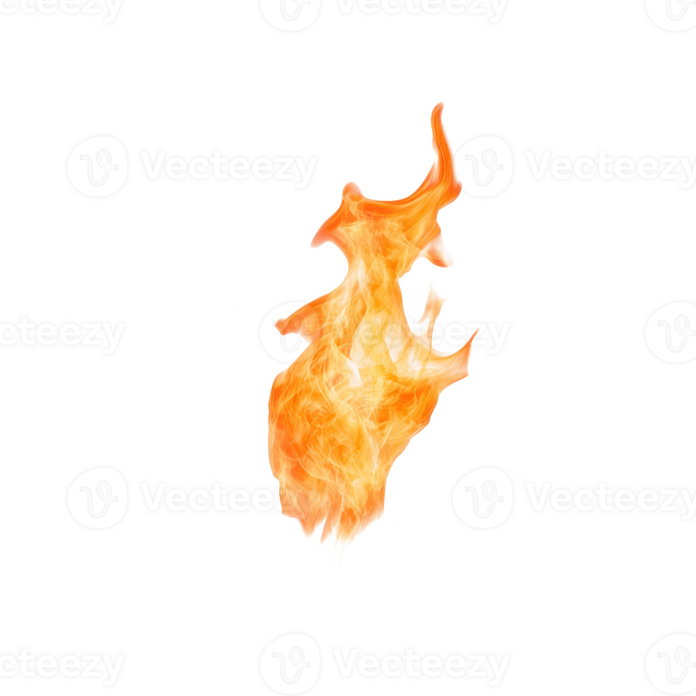 Dynamic flame design on a transparent background, suitable for various creative projects. png