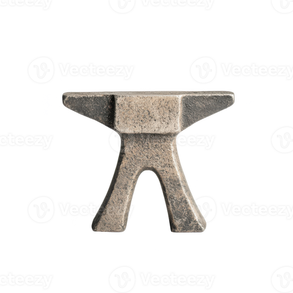 Metal anvil tool against a white isolated background, ideal for crafts and metalworking enthusiasts. png