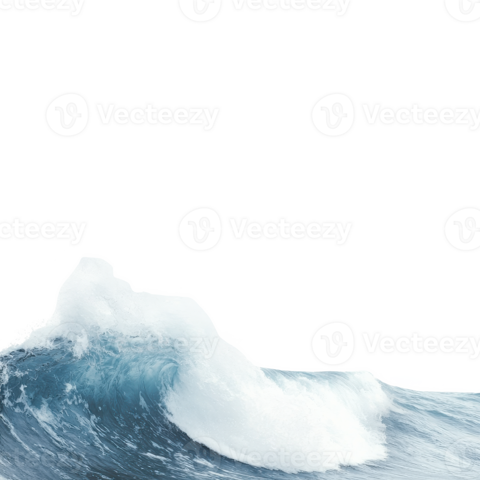 Dynamic ocean wave crashing against the shore, displaying the power and beauty of nature. png