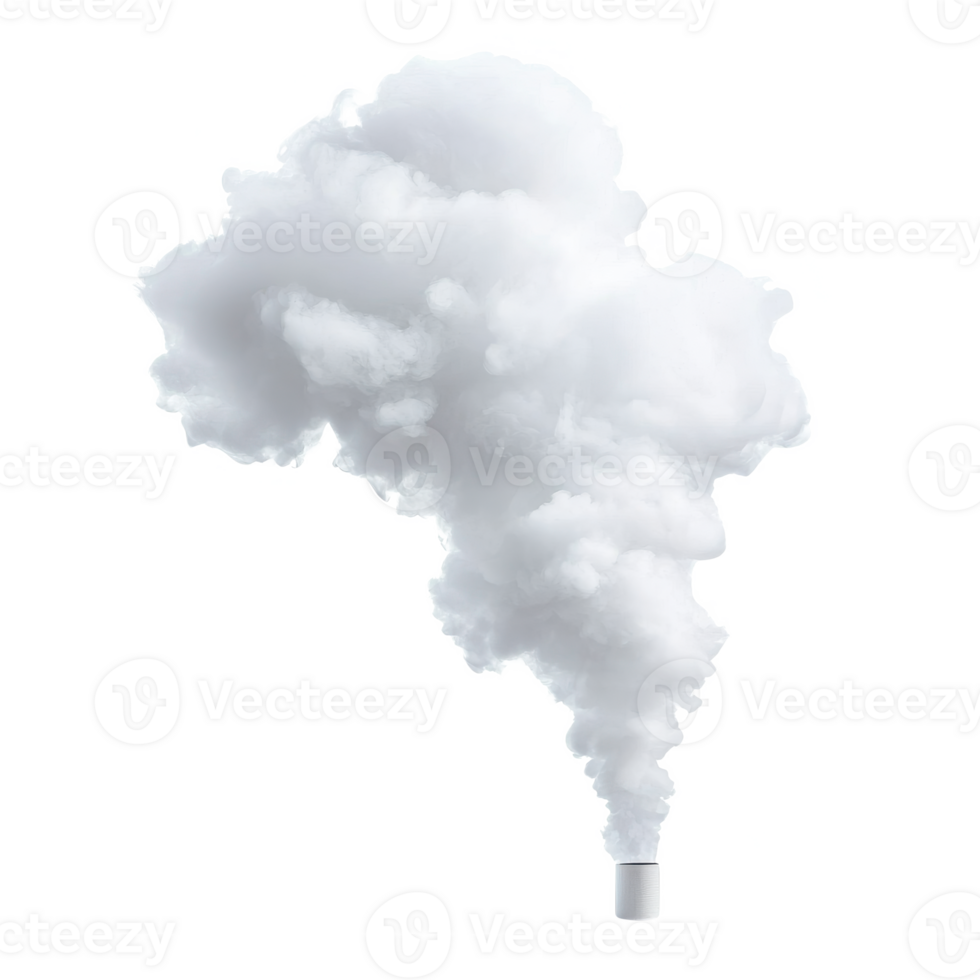 White smoke cloud on a transparent background, representing pollution and environmental issues. png
