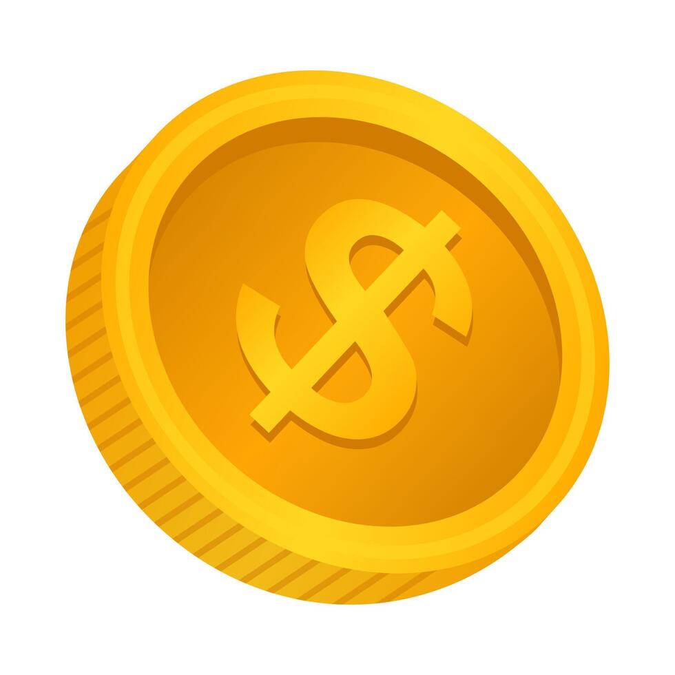 Golden coin cartoon image vector