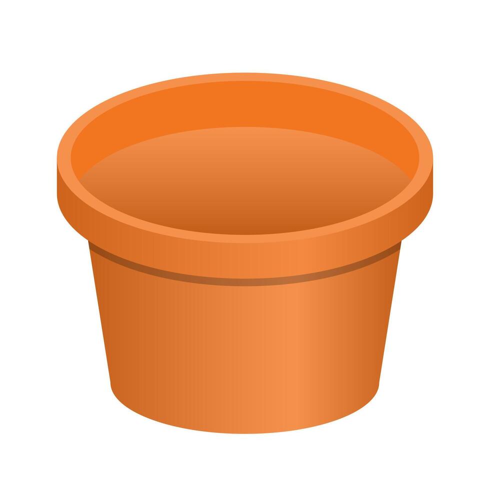 Simple Orange Terracotta Plant Pot Illustration vector