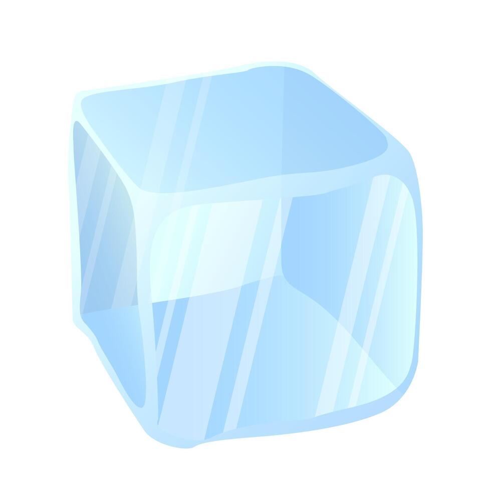 Transparent ice cube cartoon illustration image vector