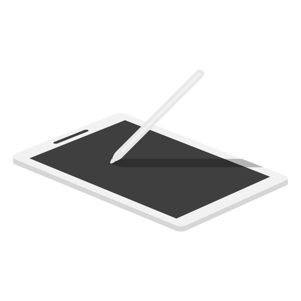 Digital Tablet with Stylus pen Illustration vector