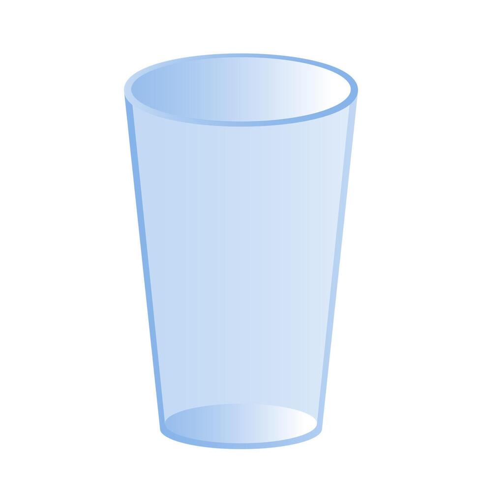 Empty glass cup cartoon illustration image vector