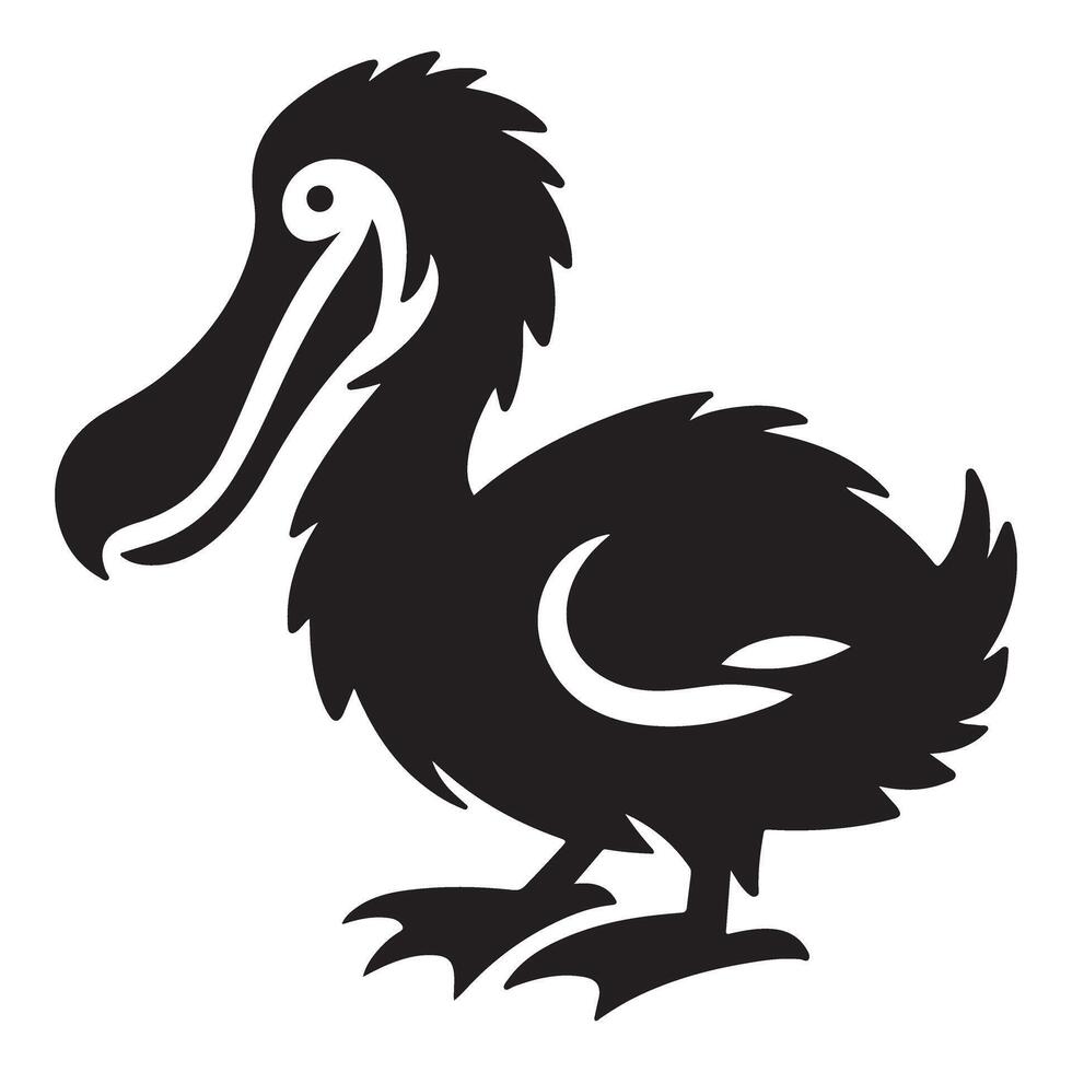Elegant Silhouette Dodo Bird Illustration art vector