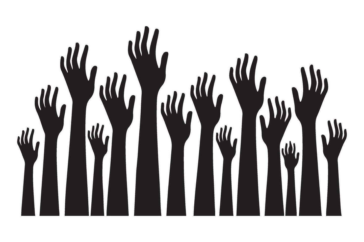 Reaching Hands Silhouette A Symbol of Unity and Support vector