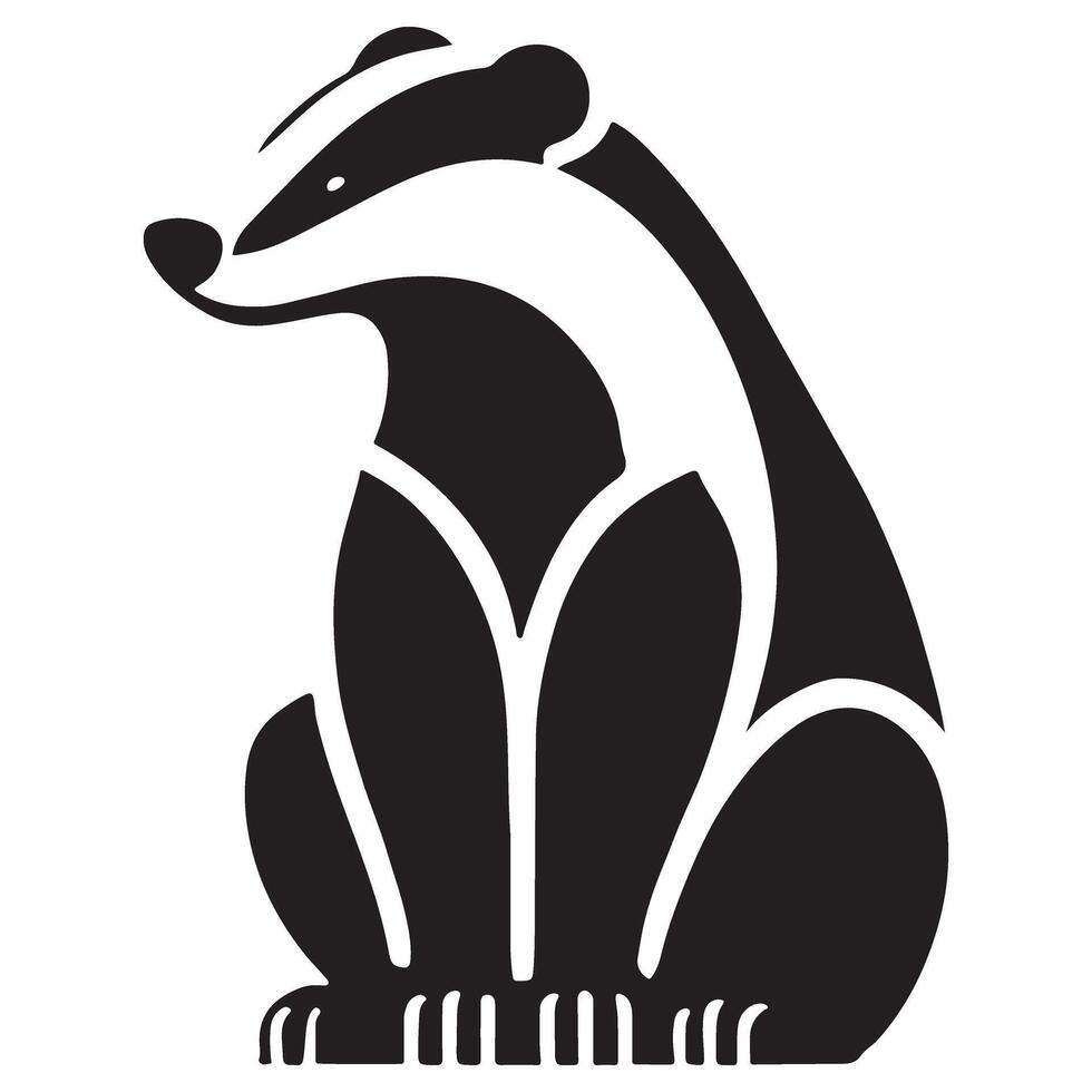 Sitting Badger Silhouette Graphic vector