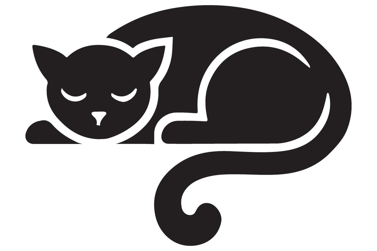 Sleeping Cat Silhouette Graphic vector