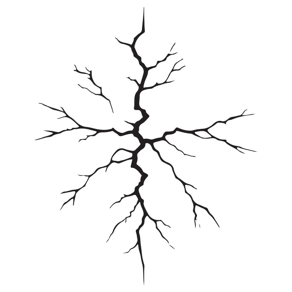 Abstract Crack Silhouette Illustration Representing Fracture vector