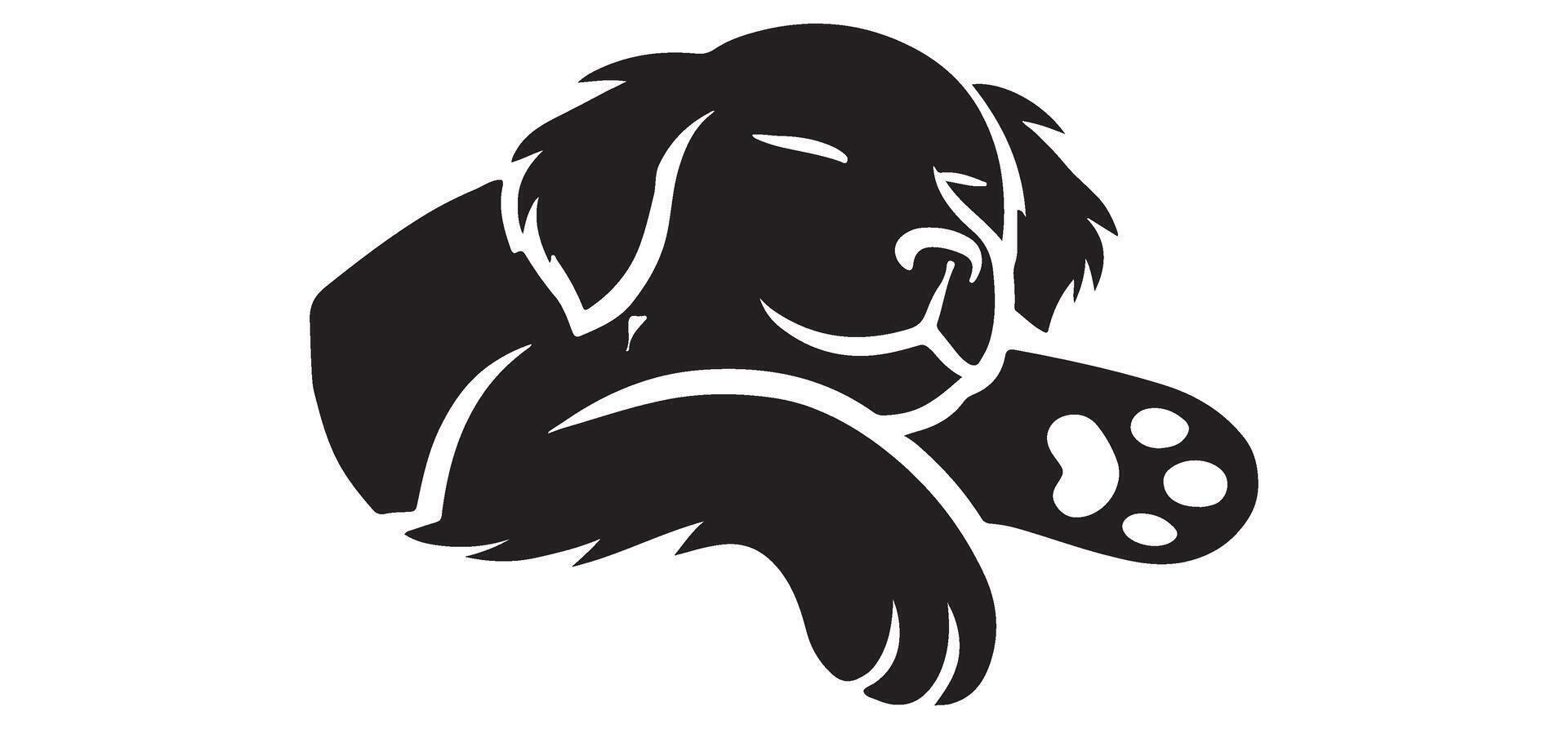 Sleeping Puppy Silhouette Illustration Peaceful Canine Resting vector