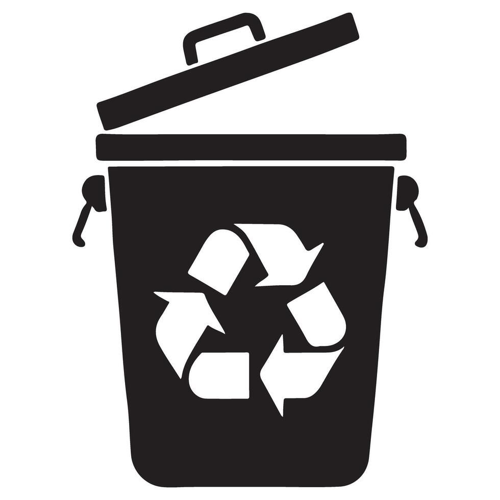 Recycle Bin Silhouette Illustration vector