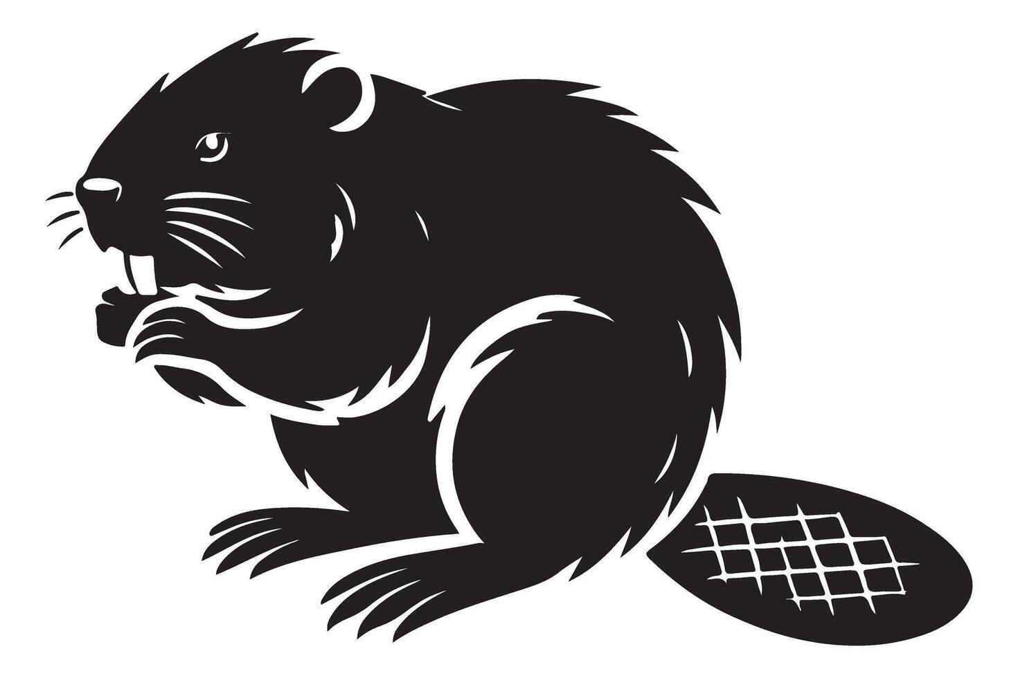 Busy Beaver Silhouette Illustration vector