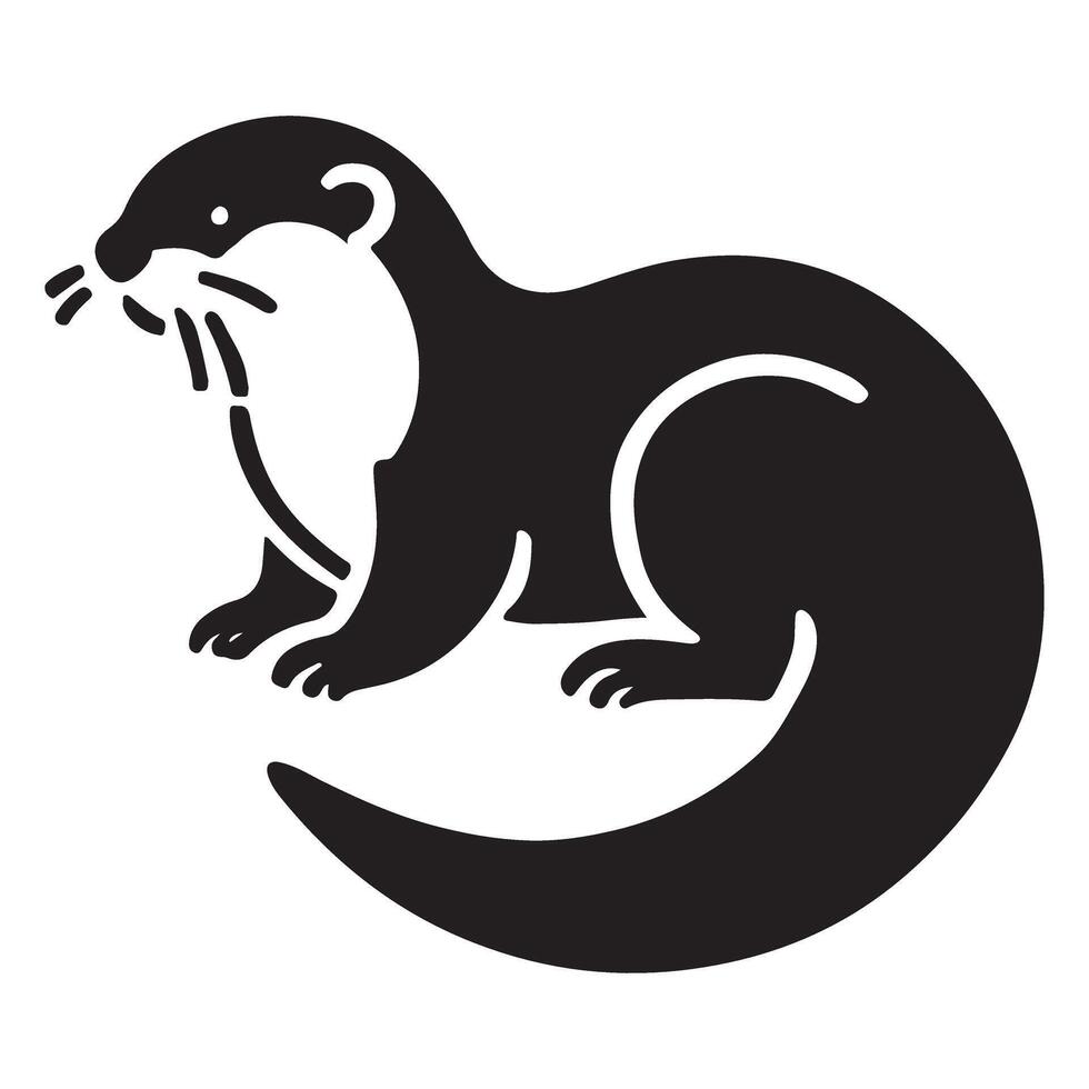 Otter Silhouette Illustration Design vector