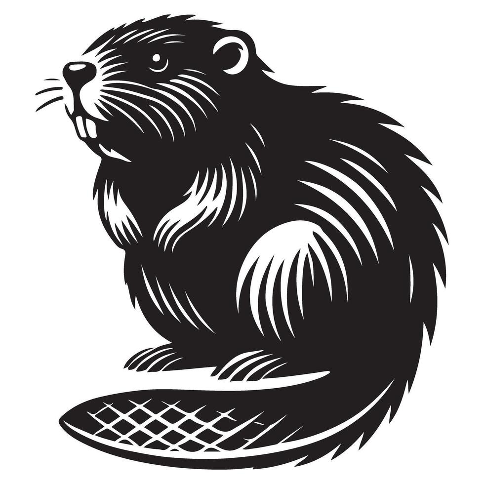 Beaver Silhouette Illustration Graphic Design Art vector