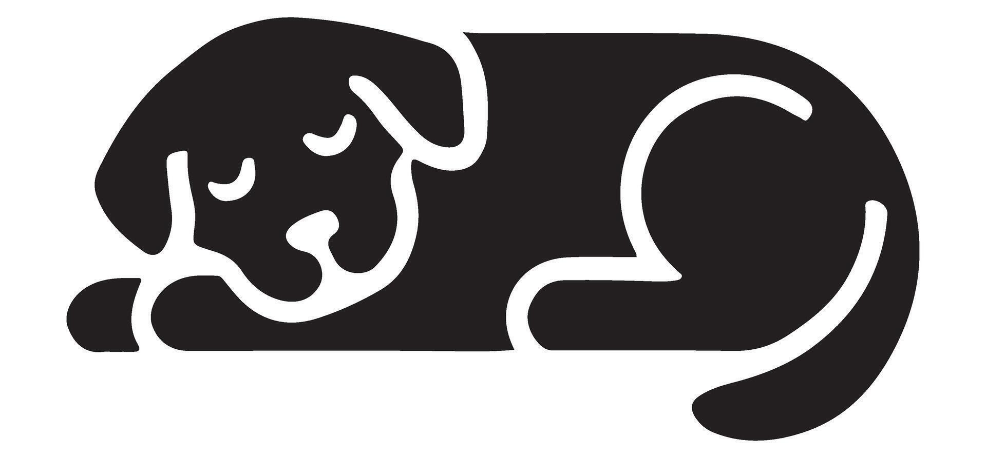 Sleeping Dog Silhouette Art vector