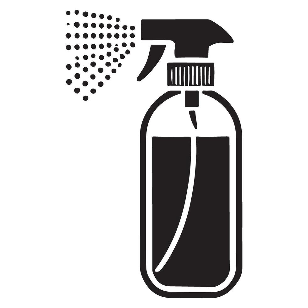Spray Bottle Silhouette Illustration for Cleaning vector