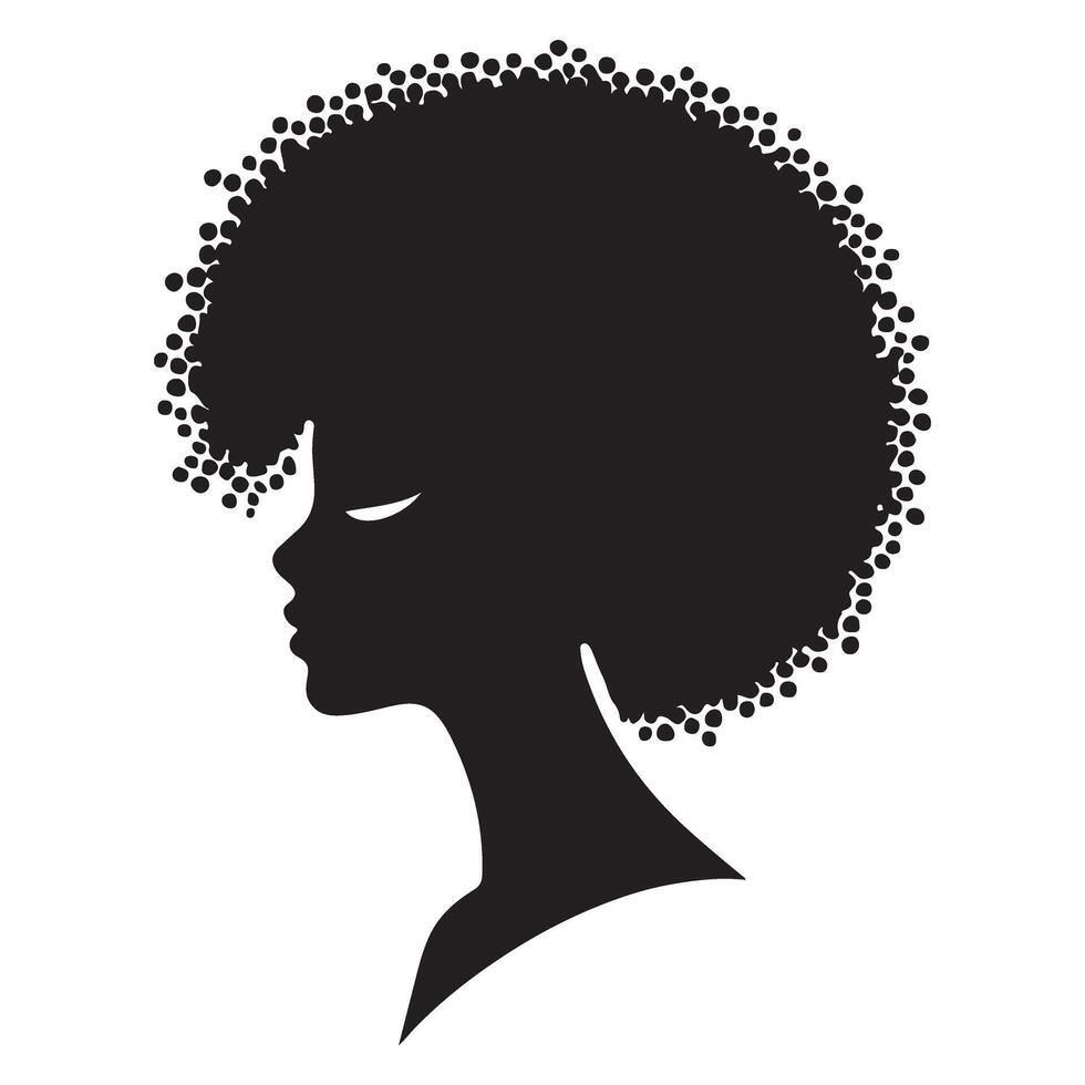 Elegant Silhouette of a Woman with an Afro vector