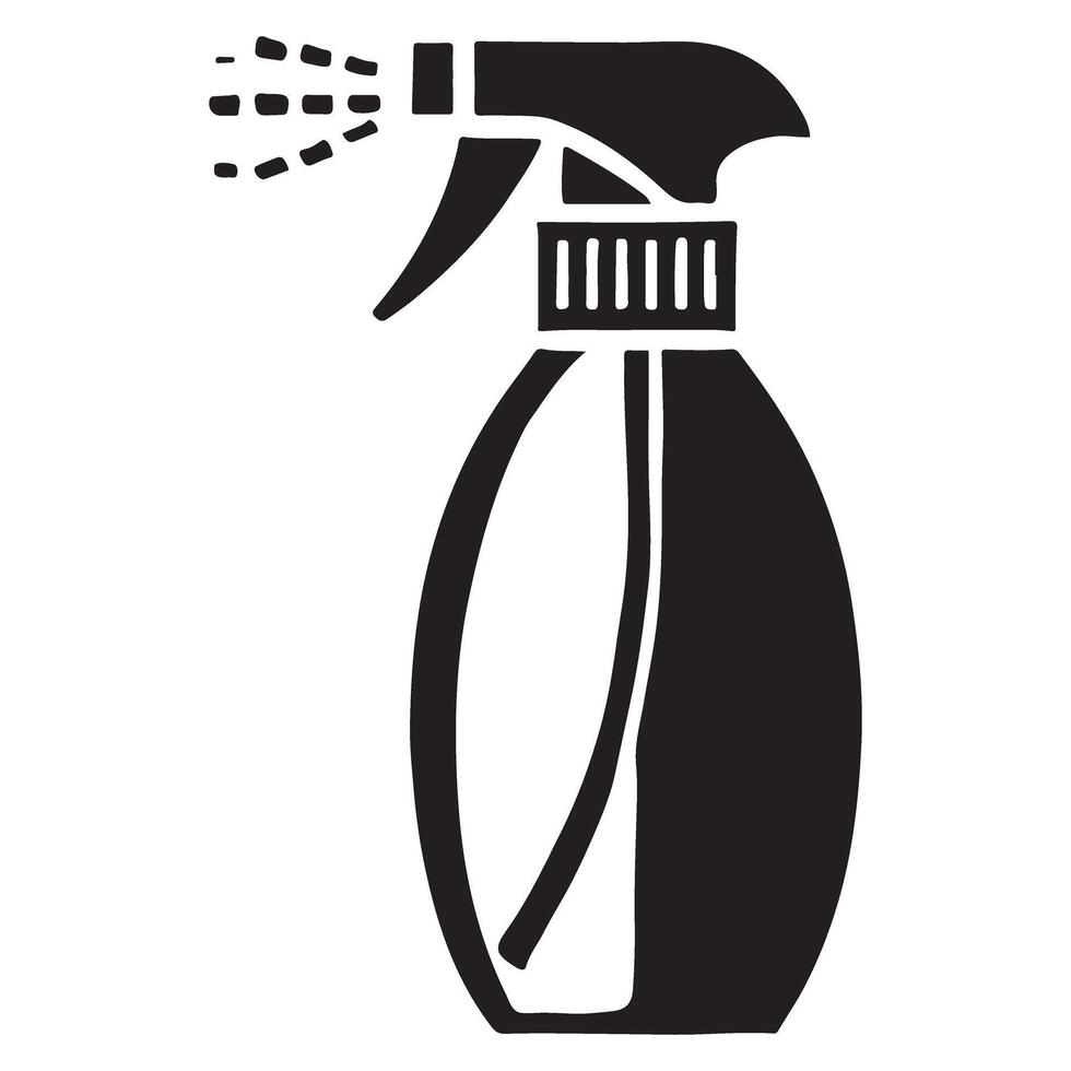 Spray Bottle Silhouette Illustration for Cleaning and Hygiene vector