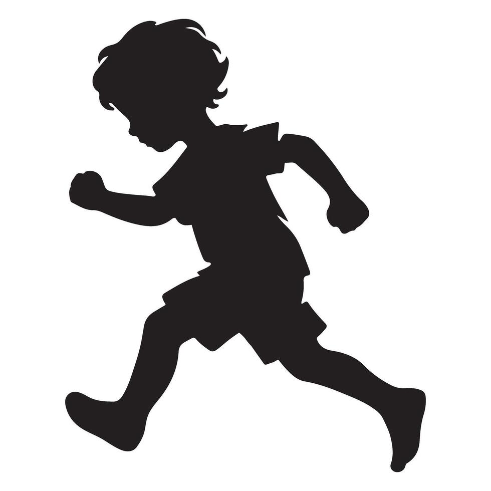 Running Boy Silhouette Illustration Design vector