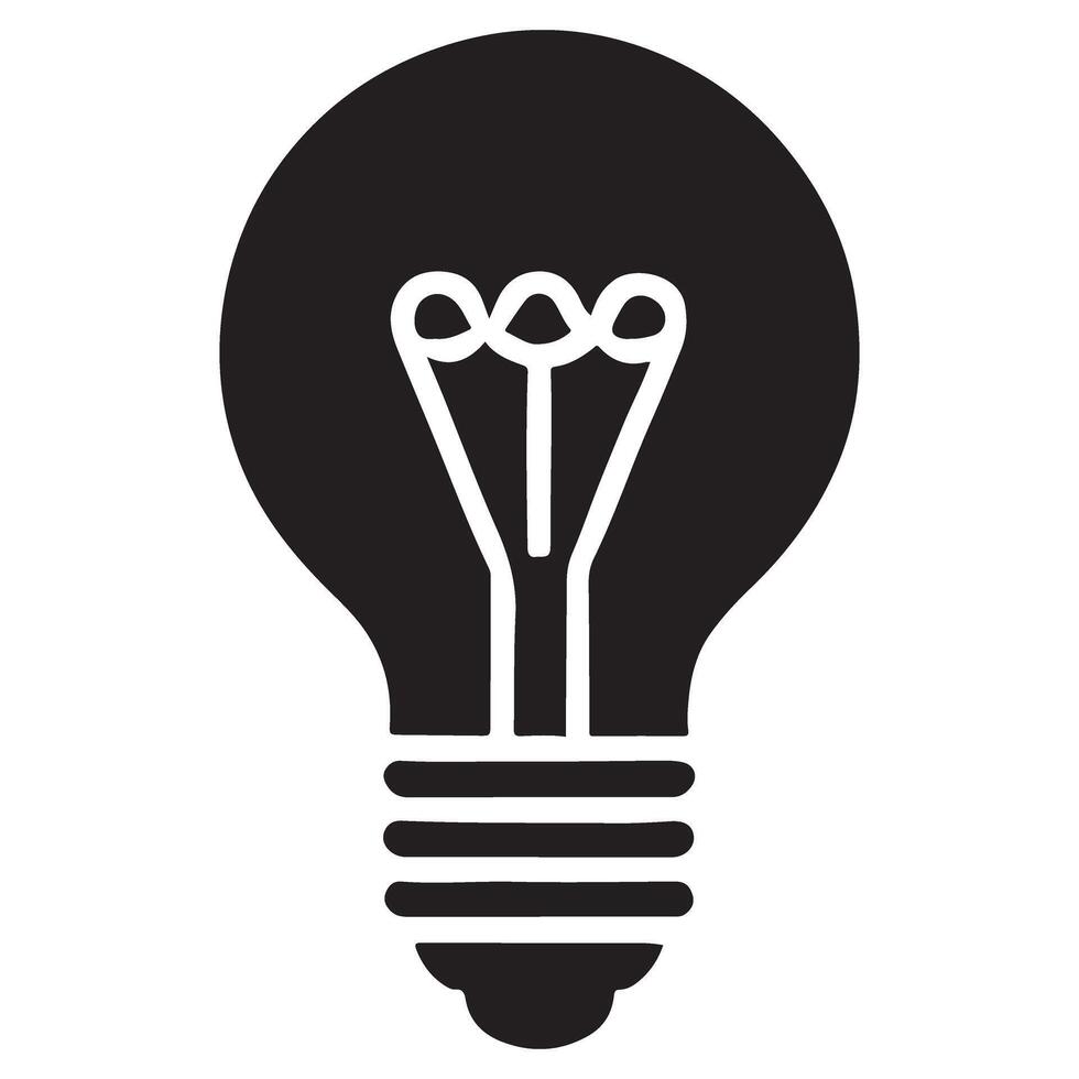 Simple Silhouette Light Bulb Icon for Ideas and Innovation vector
