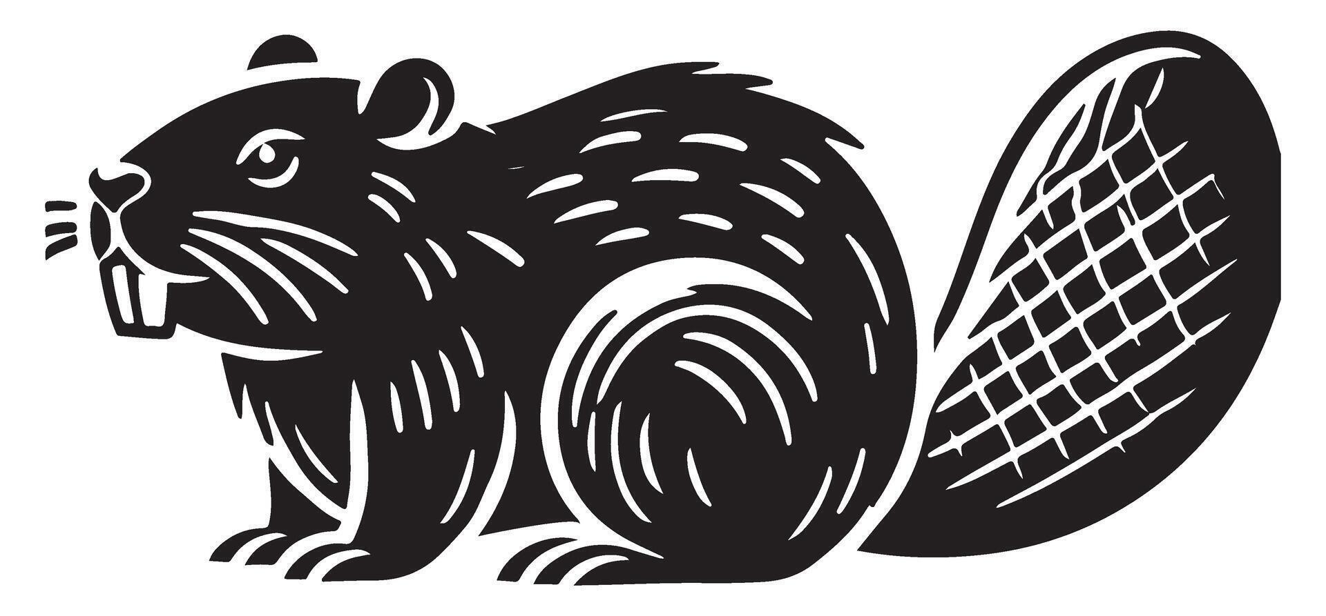 Beaver Silhouette Illustration Design vector