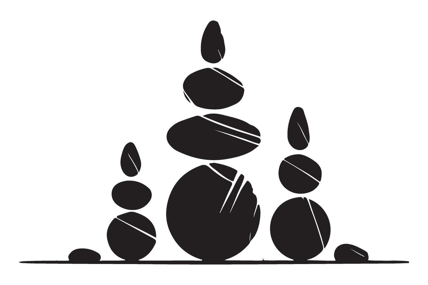 Balanced Stones Silhouette Illustration Zen Concept vector