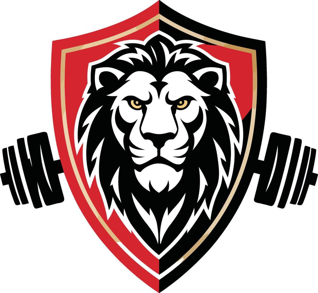 Royal Lion Fitness Gym Logo A Symbol of Power vector