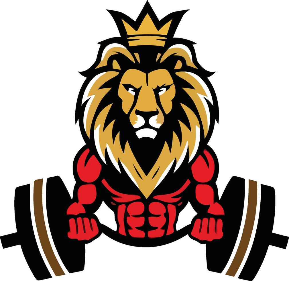 Royal Lion Gym Logo Design for Fitness Centers vector