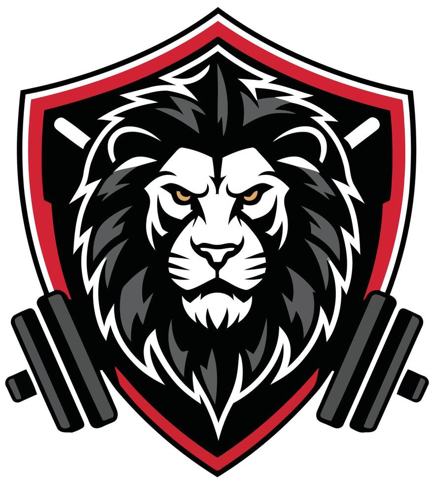 Luxurious Royal Lion Fitness Logo Elite Gym Branding vector