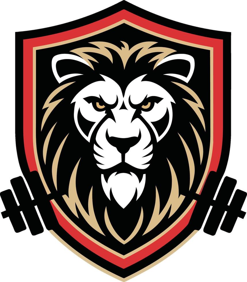 Minimalist Royal Lion Gym Logo with White Background vector