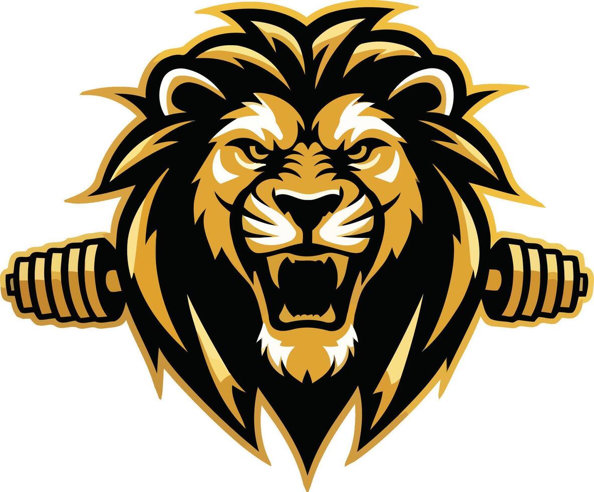 Exclusive Royal Lion Fitness Logo for High End Gyms vector
