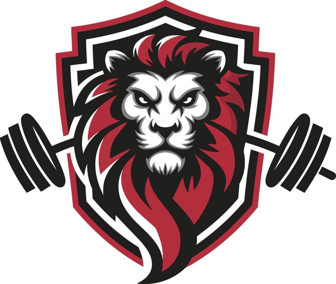 Royal Lion Fitness Gym Logo Design Bold And Powerful vector