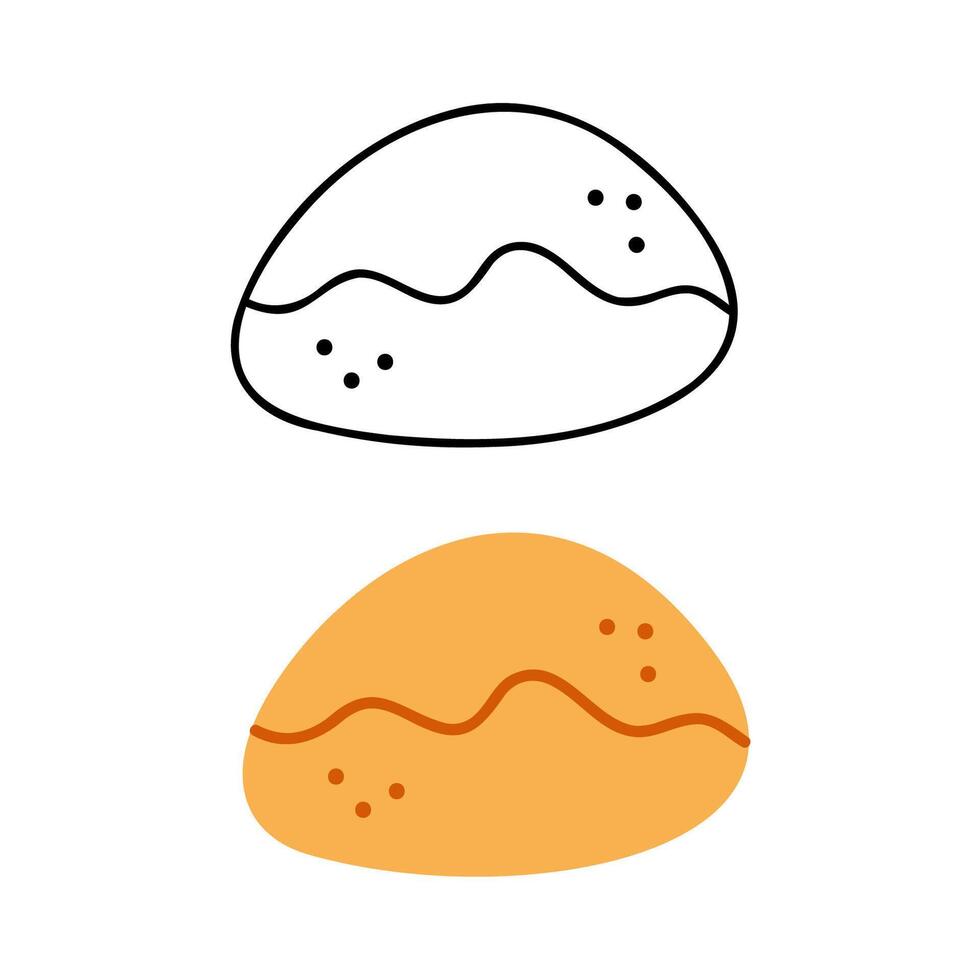 Two pies. Hand drawn clip art for your project. vector