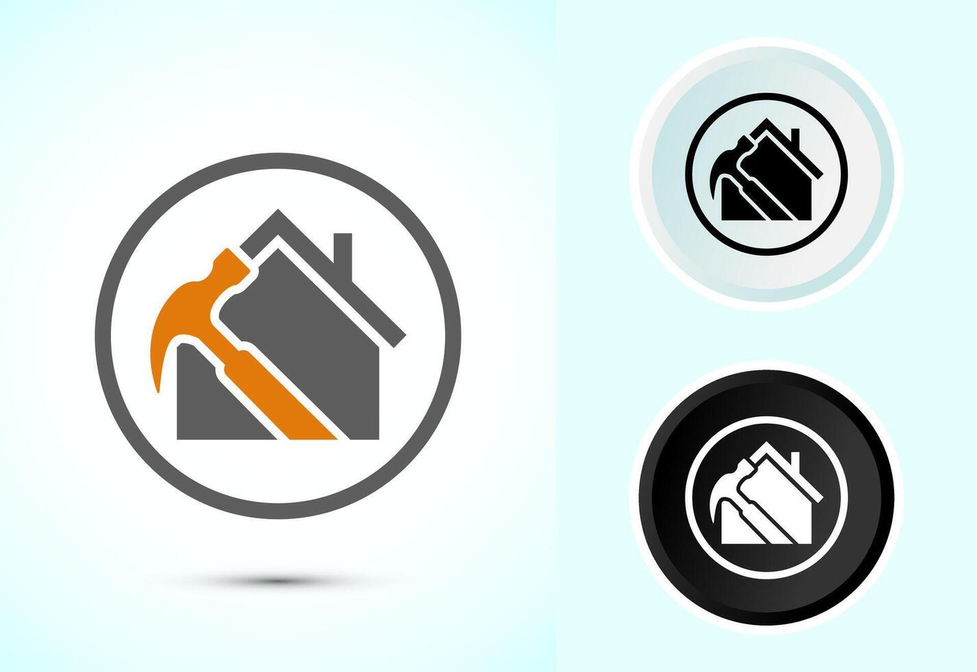 House repair icon design. Home remodeling, repair or maintenance sign vector
