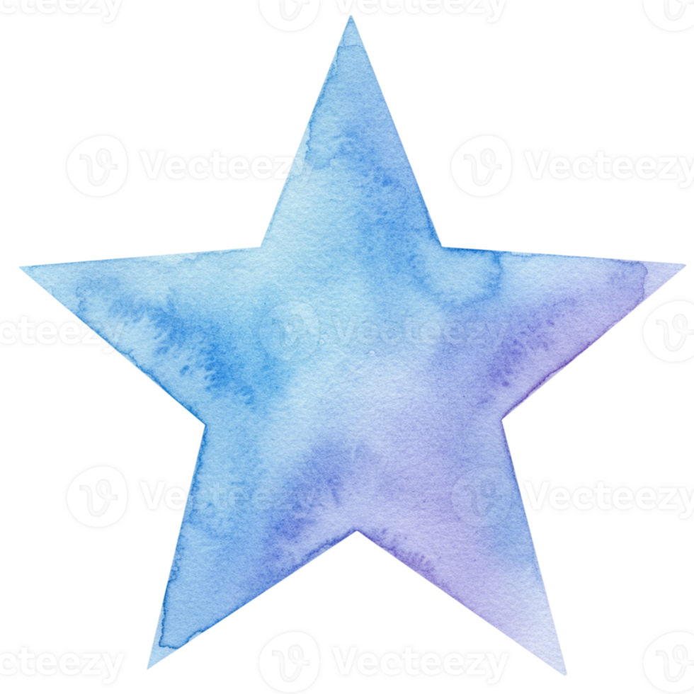 Elegant watercolor star illustration transparent background creative design artistic environment visual perspective conceptual art png