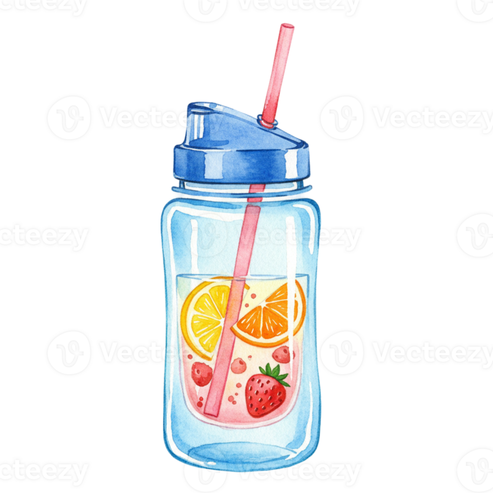 Refreshing fruit drink in transparent background summer vibes beverage illustration bright environment artistic viewpoint png